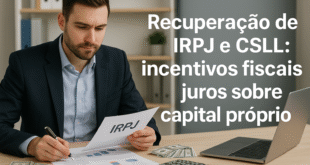 Recuperação de IRPJ e CSLL incentivos fiscais e juros sobre capital próprio