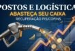 Gráfico sofisticado e moderno em azul cobalto, cinza chumbo e dourado neon, misturando fotografia de bico de bomba de combustível com moedas douradas emergindo e dados de NCM, simbolizando a Tese do PIS/COFINS Monofásico para recuperação tributária.