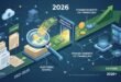 Infográfico mostrando a transição da Reforma Tributária 2026 e a recuperação de créditos de PIS e COFINS.